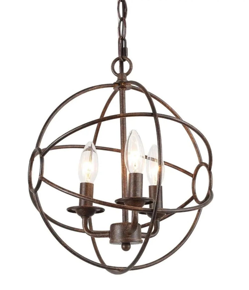 LNC Pepontity 3-Light Mini Bronze Chandelier NEW light hanging sphere orb MODERN